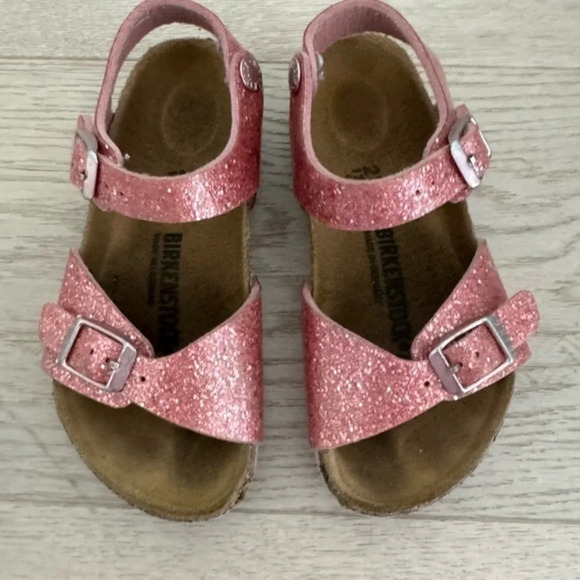 Birkenstock Other - Birkenstock girls rio glitter pink sandals